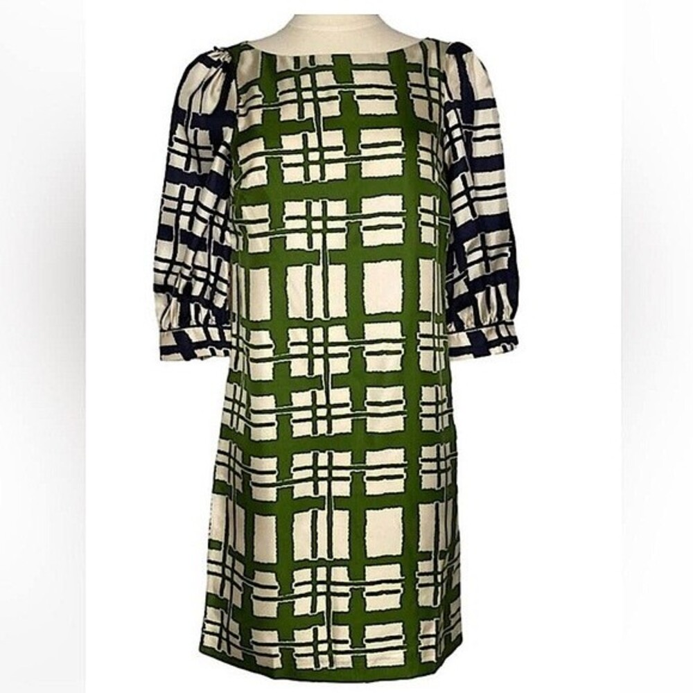 Maeve Green and Black Plaid Dress